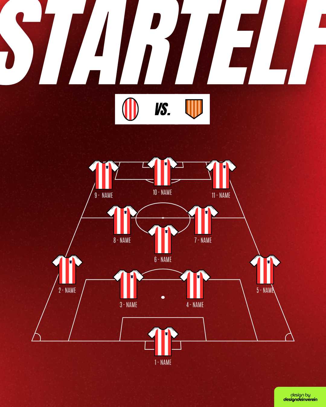 VORSCHAU FREEBIE STARTELF 4-3-3 - ROT Option 2