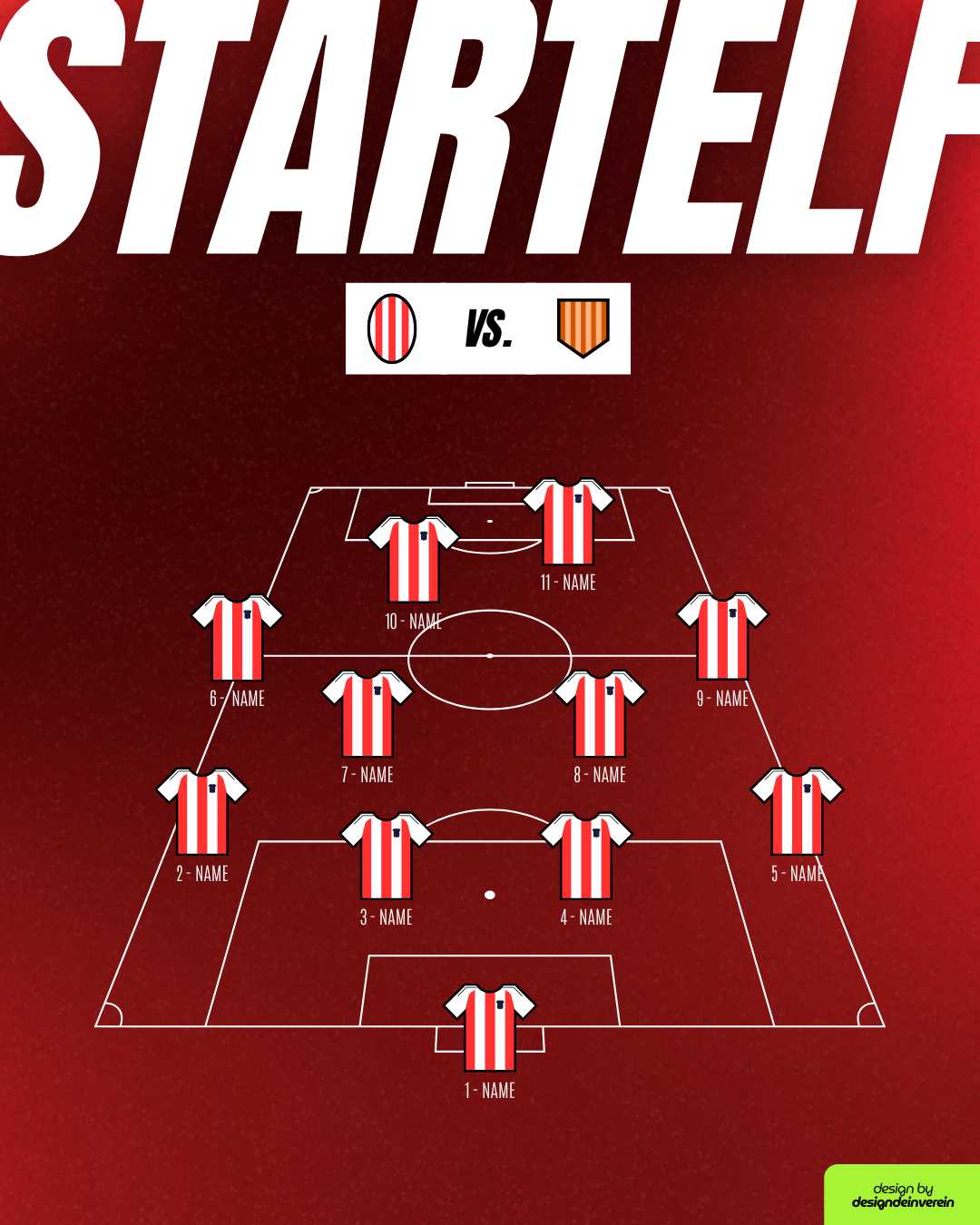 VORSCHAU FREEBIE STARTELF 4-4-2 - ROT